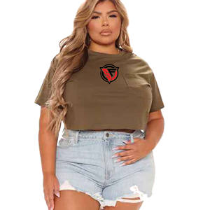 Nouveautés Grande taille Haut court respirant pour femmes Chemises surdimensionnées Haut court slim à manches courtes Top court pour femmes T-shirts - Product Image 4