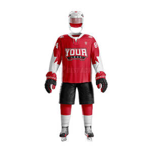 Nuevo diseño 100% poliéster sublimado uniforme de hockey sobre hielo equipo personalizado ropa deportiva OEM impresión conjuntos en blanco ropa de hockey sobre hielo barata - Product Image 6