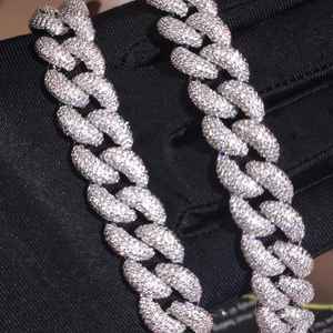 Iced Out Moissanite Diamond Hip Hop Miami Cuban Link Chain Necklace 925 Silver Fine Jewelry Trendy Rapper Party For Mens - Product Image 4