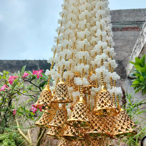 Mogra Garland With Bells Mogra Jasmine Artificial Flower for Wedding Decoration <b>Temple</b> Decoration Mandap Decoration Southindian - Product Image 1
