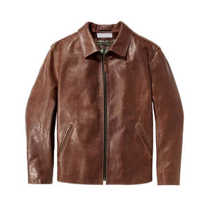 Vestes en cuir à col rabattu personnalisées pour hommes, vestes en cuir nouveau design à la mode pour hommes, vente en ligne - Product Image 1