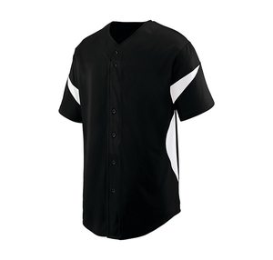 Fournisseur de maillots de baseball OEM, vêtements de sport légers en polyester à boutons, détails du joueur en twill, production rapide - Product Image 4