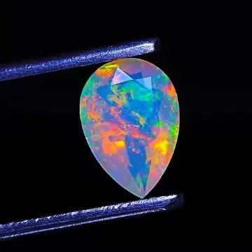 Permata Opal Etiopia alami batu potong pir batu berfaset Opal permata permainan warna
