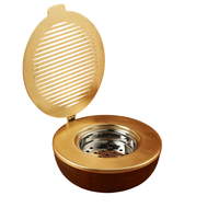 Brûleur d'encens en métal écologique et durable, finition dorée, design moderne, style indien, pour la maison et la table