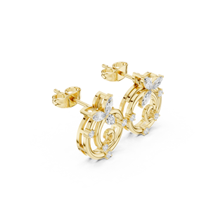 Gemnel Dainty Drop Zircon Crystal New Lucky Star Charm Plated 925 Silver 18K Gold Pendientes Hoop - Product Image 5