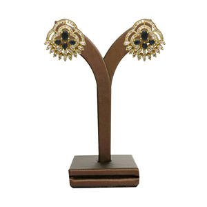 Elegante antiguo imitación AD Stud pendientes personalizado moda fiesta moda joyería circón Latón chapado en oro tradicional - Product Image 1