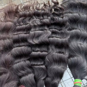 ผมแท้ธรรมชาติอินเดียแบบเวฟ 24 นิ้ว คุณภาพพรีเมียม แบบเวอร์จิ้น ต่อผมแบบเครื่องเย็บสองชั้น สีดำธรรมชาติ ทุกสี คุณภาพสูง - Product Image 1