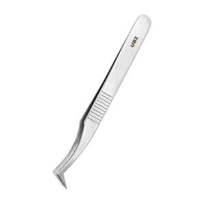 Pince à épiler professionnelle pour extensions de cils, à pointe incurvée de 4,5 pouces, outil de retrait de faux cils, applicateur de précision pour cils - Product Image 1