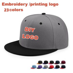 Custom Embroidery or Printing Logo Adult Flat Brim Trucker Hats Hip Hop Sport Baseball Caps For Wen and Women Snapback Hats - Product Image 2