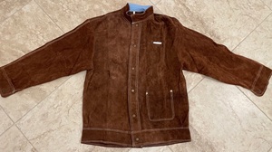 Best Price Winter Industrial Workwear Sheep Heavy Protection Quilted Leather Jackets Thin Denim <b>Fabric</b> Safety Welding Jackets - Product Image 3