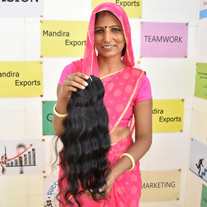 100% tissage vierge naturel meilleure qualité ondulé double trame faisceaux temple aligné extensions de cheveux vietnamiens humains - Product Image 1