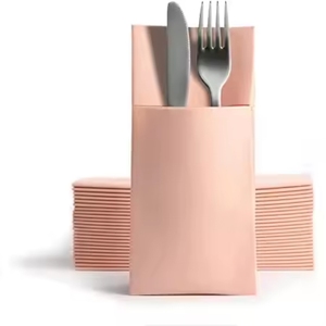 Élégante pochette en cuir PU pour couverts, décoration de table de mariage, pochette pour couverts avec logo personnalisé, pochette de rangement pour couverts de restaurant - Product Image 5