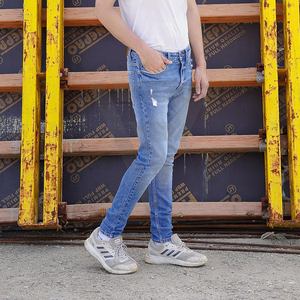 Nouveau 2026 Pantalon Homme Bleu Clair de Haute Qualité, Coupe Droite, Grande Taille, Élastique, Élégant, Business Casual, Confort et Polyvalence, Blanc Tendance - Product Image 2