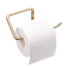 Étagère de rangement de papier de soie de salle de bain de luxe porte-rouleau de papier de soie en laiton finition Antique porte-papier mural pour salle de bain déco - Product Image 2