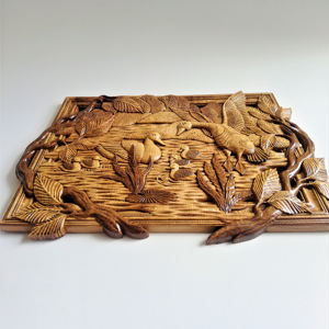 Blanco madera talla pared arte de madera tallada clásico estilo tradicional asiático montado en la pared arte paneles - Product Image 3