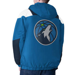 Custom Basketball Teams Half-Zip Pullover Windbreaker Jacket Kangaroo Front Pocket Flop Back Baggy Embroidered <b>Logo</b> Plain Dyed - Product Image 4