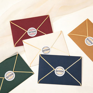 ซองจดหมายกระดาษพรีเมียมแบบกำหนดเองสำหรับงานแต่งงาน การ์ดเชิญธุรกิจ ซองกระดาษสำหรับบรรจุภัณฑ์ พร้อมสติกเกอร์ขอบคุณ - Product Image 1