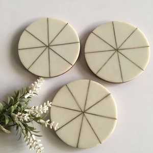 Classic Design Brass Inlay Resin Design MDF Board Coasters Square Tea Cup Coaster Home Hotel Use Low Price Handcrafted in India - Product Image 3