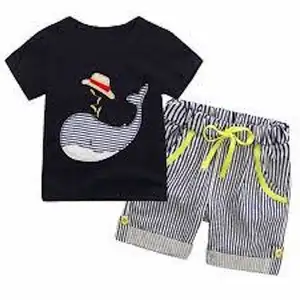 カスタムカジュアル半袖夏漫画ニットコットン子供男の子パジャマキッズ2セット赤ちゃん子供男の子子供のためのパジャマ