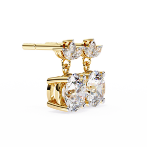 18K Gold Unique Earring with Lab-Grown Diamond Premium Diamond Earrings - Product Image 4
