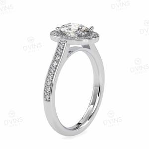 D'VINS JEWELS Anillo de compromiso de estilo popular clásico Corte brillante ovalado 9x7mm VVS Diamante cultivado en laboratorio Material principal Boda de plata - Product Image 2