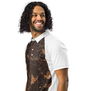 Da uomo Slim Fit per Polo t-shirt lunga lunghezza corta opzioni luce scura tecniche ricamate in cotone misto Spandex solido - Product Image 4