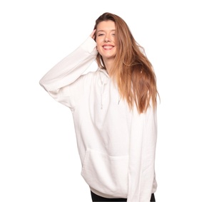 Sudadera con capucha lisa de algodón 100% Unisex, Sudadera estampada de peso pesado de alta calidad, suéter de punto de invierno para mujeres y niñas, blanco - Product Image 1