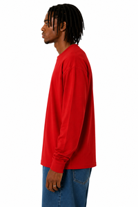 เสื้อเชิ้ตแขนยาวสีแดงเรียบ ผลิตจากผ้าฝ้าย 100% คุณภาพสูง ออกแบบโดยผู้เชี่ยวชาญชาวอิตาลี สำหรับผู้ชาย เหมาะสำหรับงานลำลอง จัดหาแบบ ODM - Product Image 3