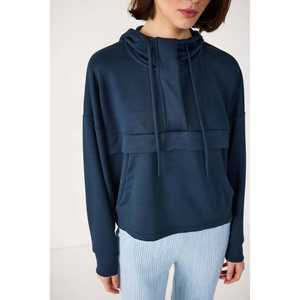 Sweat-shirt doux à col rond pour tous les jours avec poches 100% Modal - Product Image 4