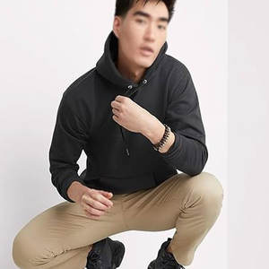 Nouvel arrivage de pulls à capuche en coton mélangé basique pour hommes, couleur unie, taille et logo personnalisables, service OEM, sweats à capuche pour hommes - Product Image 6