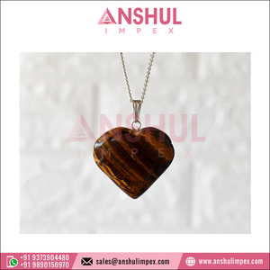 Alta calidad Venta caliente Premium joyería de moda regalo de compromiso piedras preciosas Ojo de Tigre colgantes en forma de corazón de exportador indio - Product Image 5