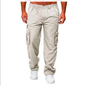 Pantalon cargo droit multi-poches d'extérieur pour hommes, léger, personnalisé, décontracté, élastique, tactique, respirant, imperméable, polyester - Product Image 6