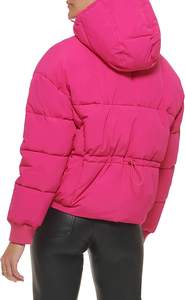 Veste d'hiver épaisse personnalisée hommes polyester vers le bas manteau à bulles veste en duvet bouffante femmes avec capuche dames mode vestes bouffantes - Product Image 3