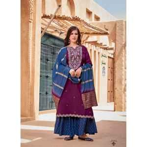 Conjunto de Salwar Kameez para Mujer con Bordado Multihilo, Jari y Lentejuelas, para Fiestas y Eventos, de Secado Rápido - Product Image 1