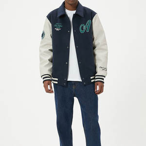 Veste Letterman d'hiver en tissu de laine à manches longues pour hommes, nouveau style, dernière conception, veste de baseball de tailles régulières pour hommes - Product Image 3