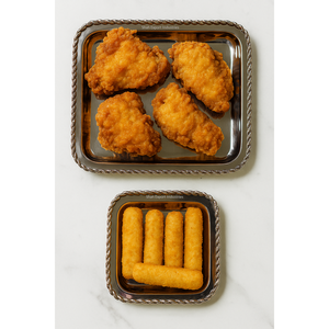 Ensemble de 2 assiettes carrées multifonctionnelles en métal torsadé en acier, finition argentée, pour table, fruits secs, collations - Product Image 6