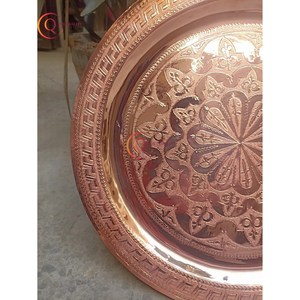 Bandeja de servicio de cobre para Hotel, bandeja chapada en almacenamiento de lujo personalizada, servicio de Hotel de lujo, decoración de boda, bandeja de utensilios de cocina - Product Image 6