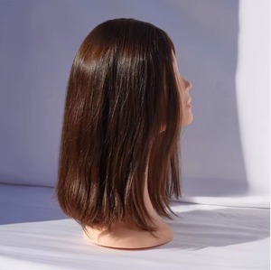 Perruque brésilienne en cheveux humains, confortable à porter, avec attache pré-collée, style noir 9A, pointes à cheveux simples. - Product Image 1