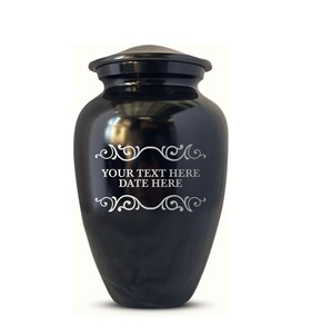 Custom Black Aluminum Urn <b>for</b> Adults Personalized Modern Style Human Cremation <b>Ashes</b> Memorial Engraved Name Date Custom Size - Product Image 2