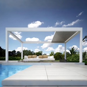 Pergola en aluminium bioclimatique à lames orientables, abri de jardin motorisé imperméable intelligent, directement de l'usine, espaces de vie en plein air - Product Image 1