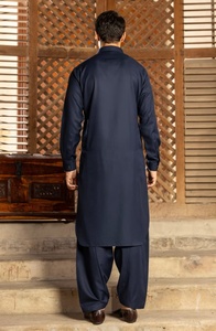 Traje de Panjabi de diseñador de poliéster/algodón para boda Shalwar Kameez de moda de talla grande largo para hombre - Product Image 6