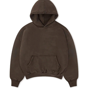 Sweat à capuche pour hommes, imprimé sur mesure par le fabricant, coupe Boxy, tissu français de couleur unie, coupe ample et décontractée pour l'hiver - Product Image 1