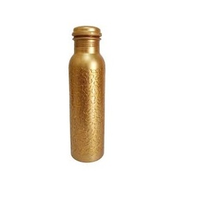 Bouteille en métal en cuivre pur artisanal indien bouteille en cuivre de conception classique martelée - Product Image 4