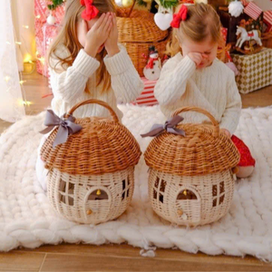 Juego de adornos navideños de ratán tejido natural moderno con cinco formas (sombrero de manopla, árbol de bota de bastón de caramelo) ecológico - Product Image 3