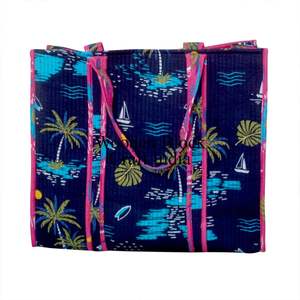 Bolsos Tote Grandes de Algodón Acolchado, Bolsos de Compras de Algodón Personalizados, Bolsos de Mano de Viaje para Mujer, Bolso de Hombro Reversible con Estampado Floral - Product Image 5