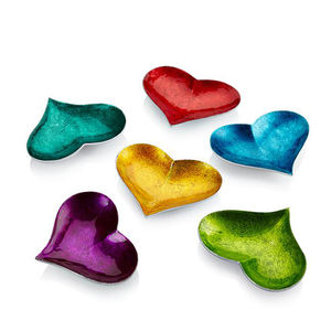 Plato de corazón esmaltado turquesa aluminio fundido de metal - Product Image 5