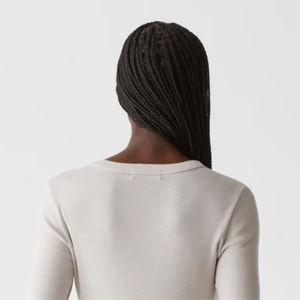 T-shirt décontracté à manches longues 100% coton pour femmes Maillot coupe ajustée respirant écologique Impression d'écran personnalisée teinte unie - Product Image 5