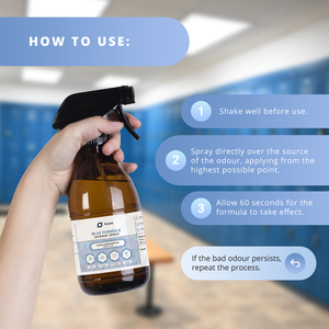 Neutraliseur d'odeurs en spray intense Formule bleue : Odeurs de sueur, de fèces, de fumée et de solvants - Bouteille de 1L - OEM / Marque privée - Product Image 6