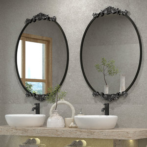 Victorian Oval Wall <strong>Mirror</strong> Ornate Baroque Scrollwork Crown Design <strong>Mirror</strong> for Bathroom Bedroom Gothic Vintage Home Decor - Product Image 4
