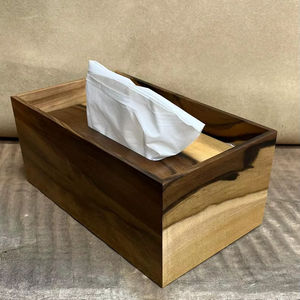 Luxury Walnut Tissue <b>Box</b> | Wooden <b>Paper</b> Holder for Bathroom & Living Room | Modern Desktop <b>Storage</b> Case | Home Decor Organiser - Product Image 1